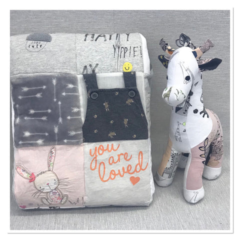 Do you have lots of babygrows sat in storage or your loft? This is the perfect keepsake combination of a quilt and animal. 