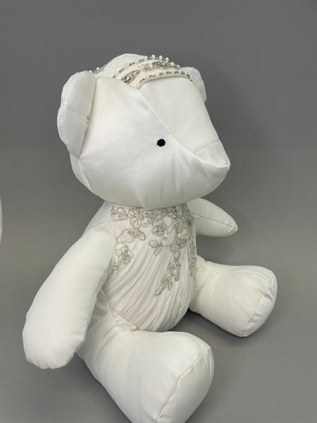 Wedding dress memory bear and cushion