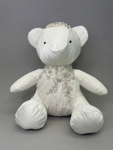 Wedding dress memory bear and cushion
